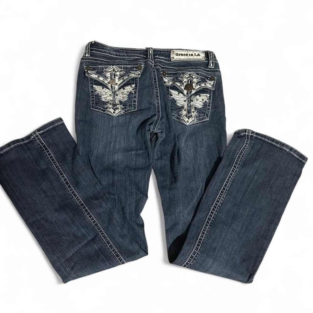 Grace-in-la Women's Blue and Navy Jeans